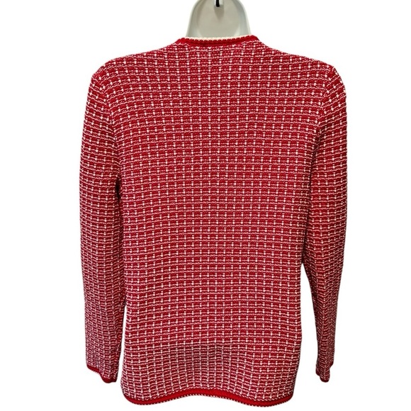 VTG Talbots Clueless Preppy Tipped Tweed Knit Cardigan Sweater Jacket Sz SP - Picture 3 of 9